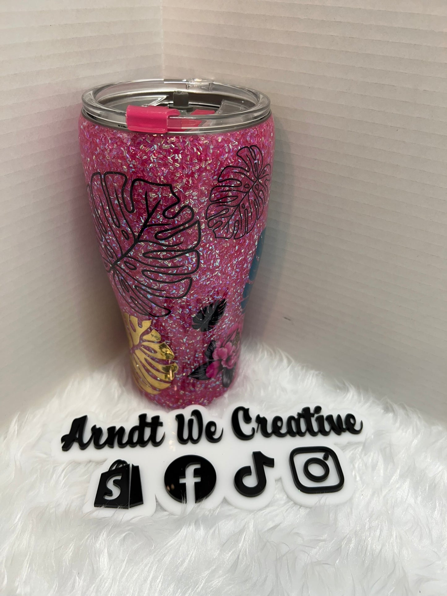 Ready to Ship - 30oz Modern Curve Tumbler (Monstera)