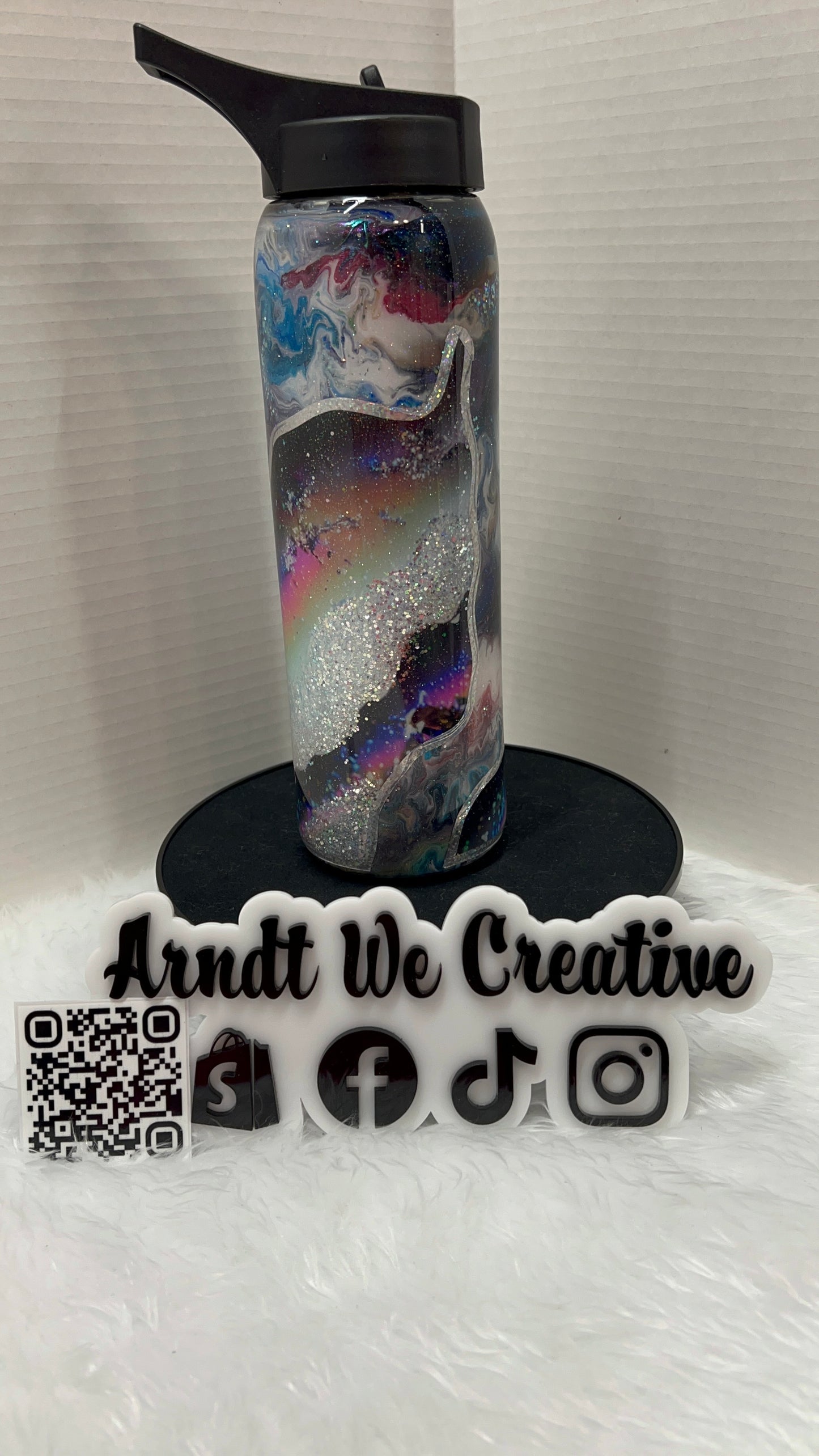 Ready to Ship - 18oz Hydro Tumbler (ink swirl with mixed media)
