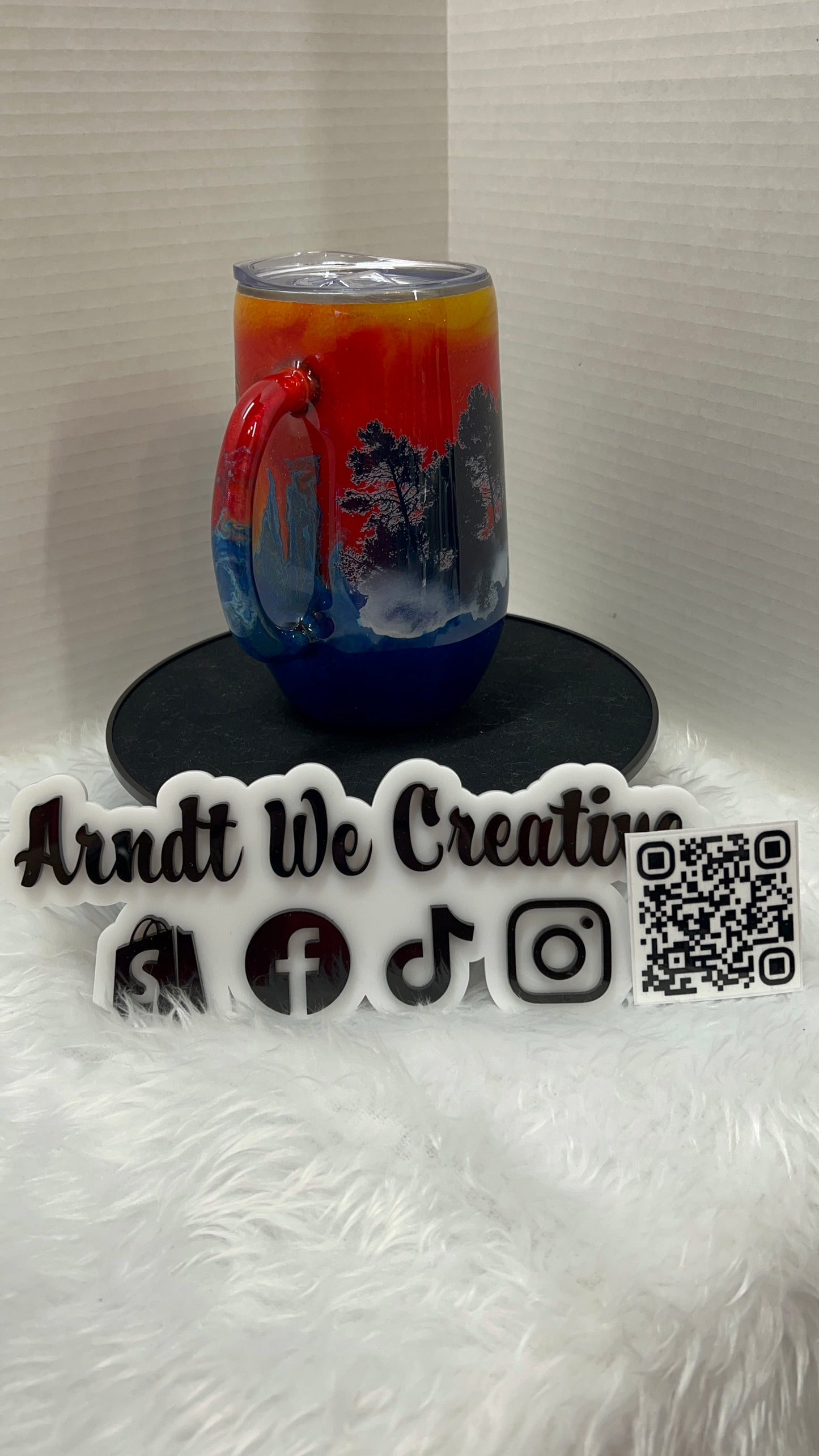 Ready to Ship - 16oz Stemmy (Alcohol Ink Campfire)