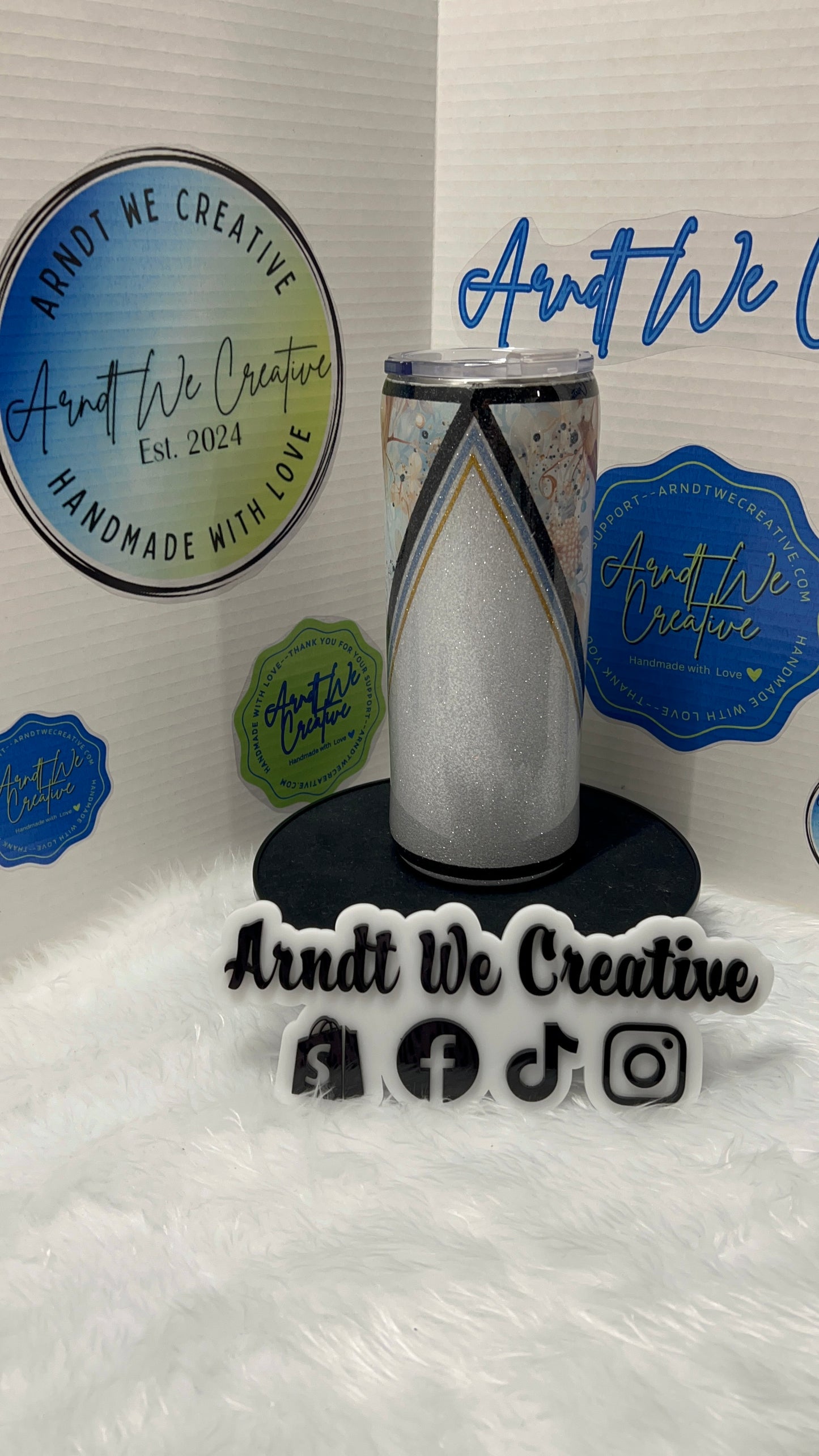 Ready to Ship - 25oz Skinny Tumbler (Silver Deer)