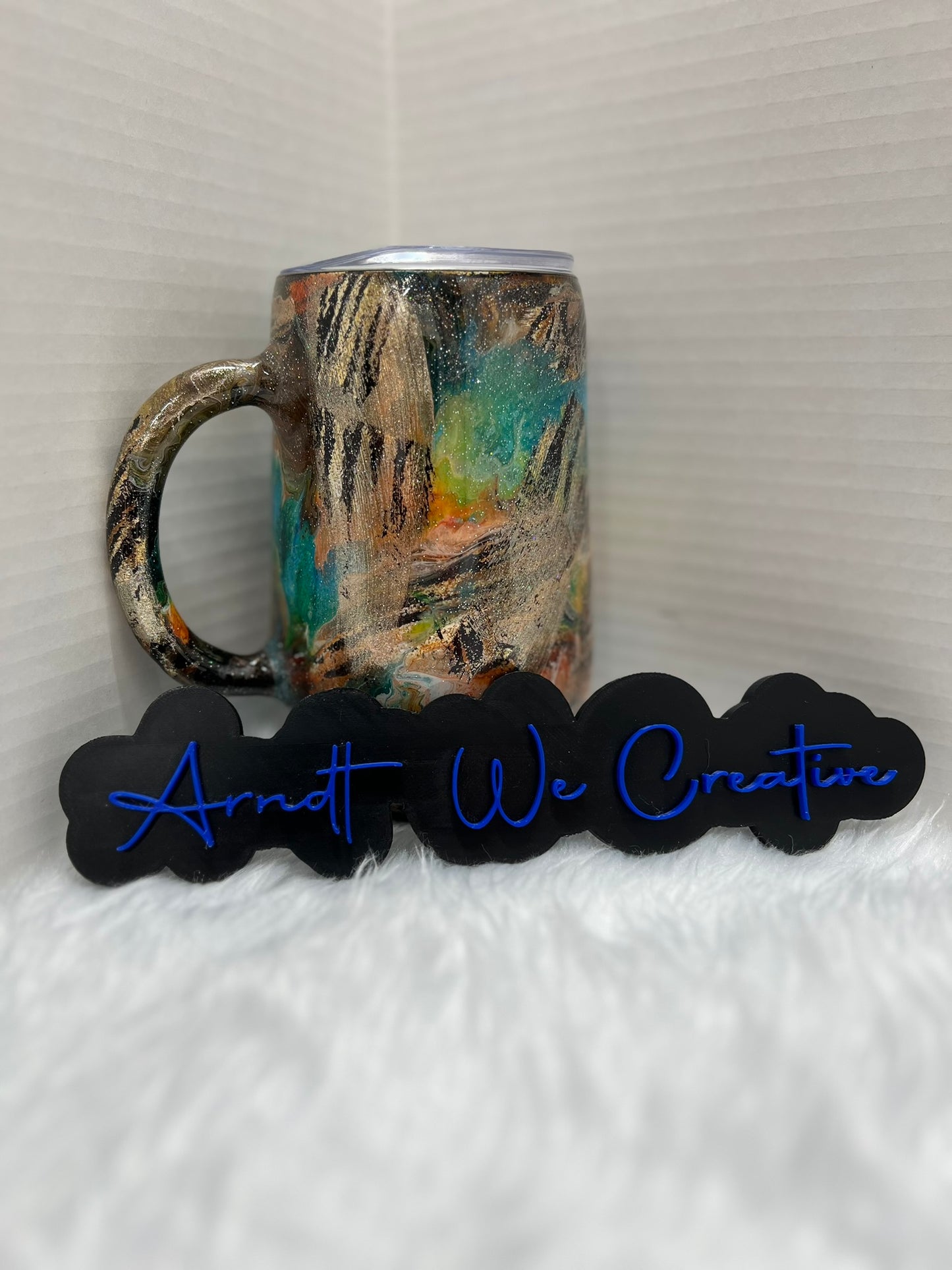 Ready to Ship - 16oz Stemmy (Tiger alcohol ink)