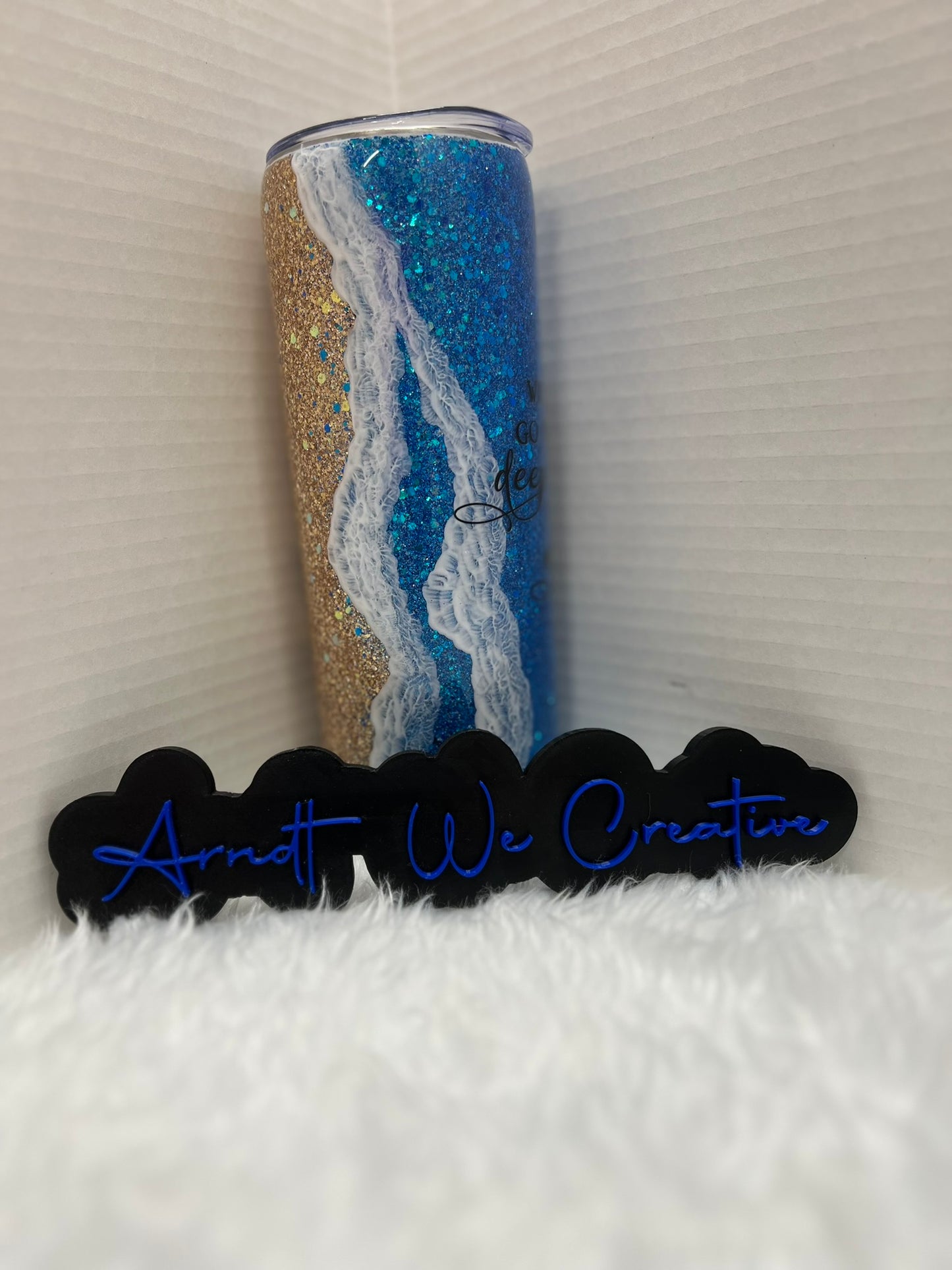 Ready to Ship - 20oz Skinny Tumbler (Beach Faith)