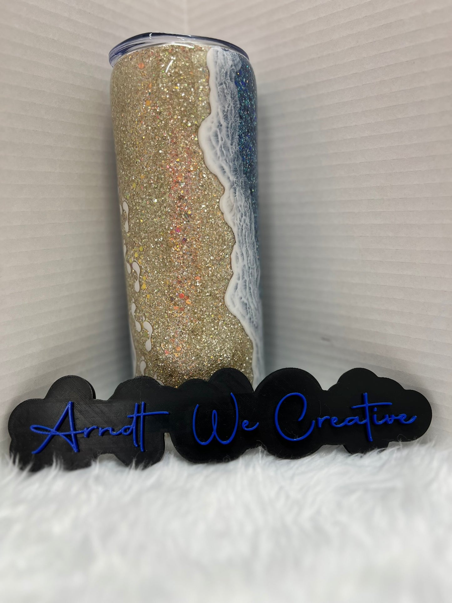 Ready to Ship - 20oz Skinny Tumbler (Beach Walk by Faith)