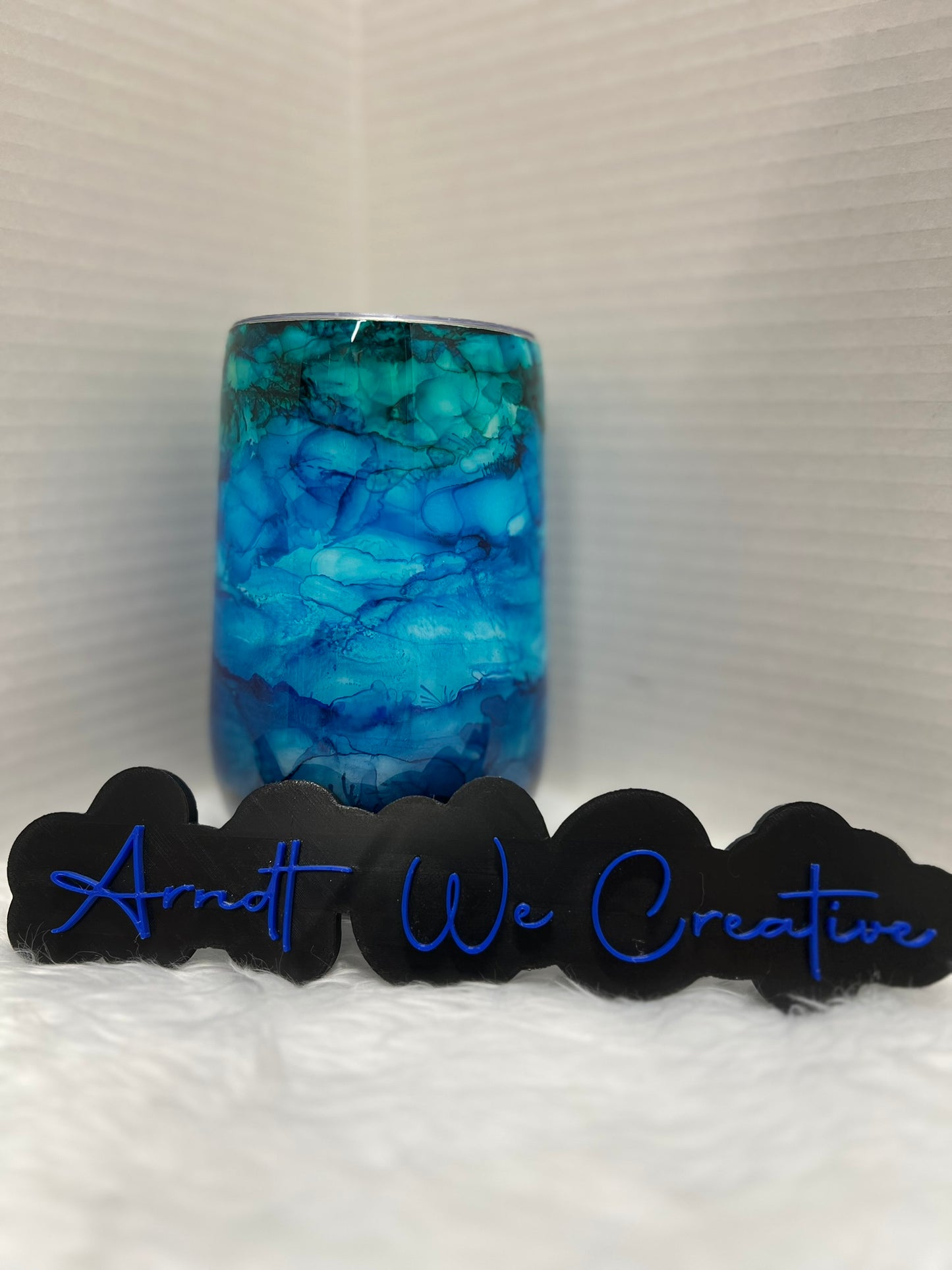 Ready to Ship - 16oz Stemmy (Blue Alcohol Inks)