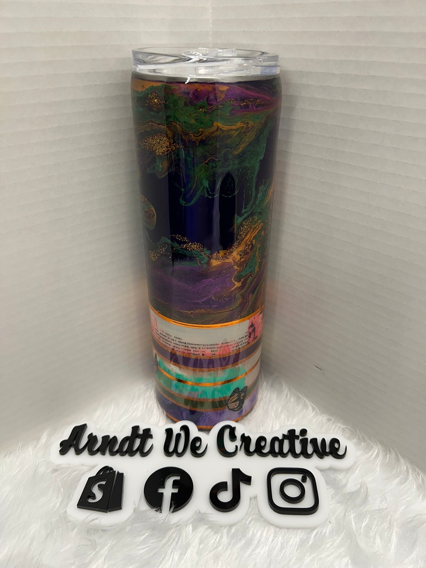 Ready to Ship - 30oz Skinny Tumbler (Fly Away Spread Your Wings)