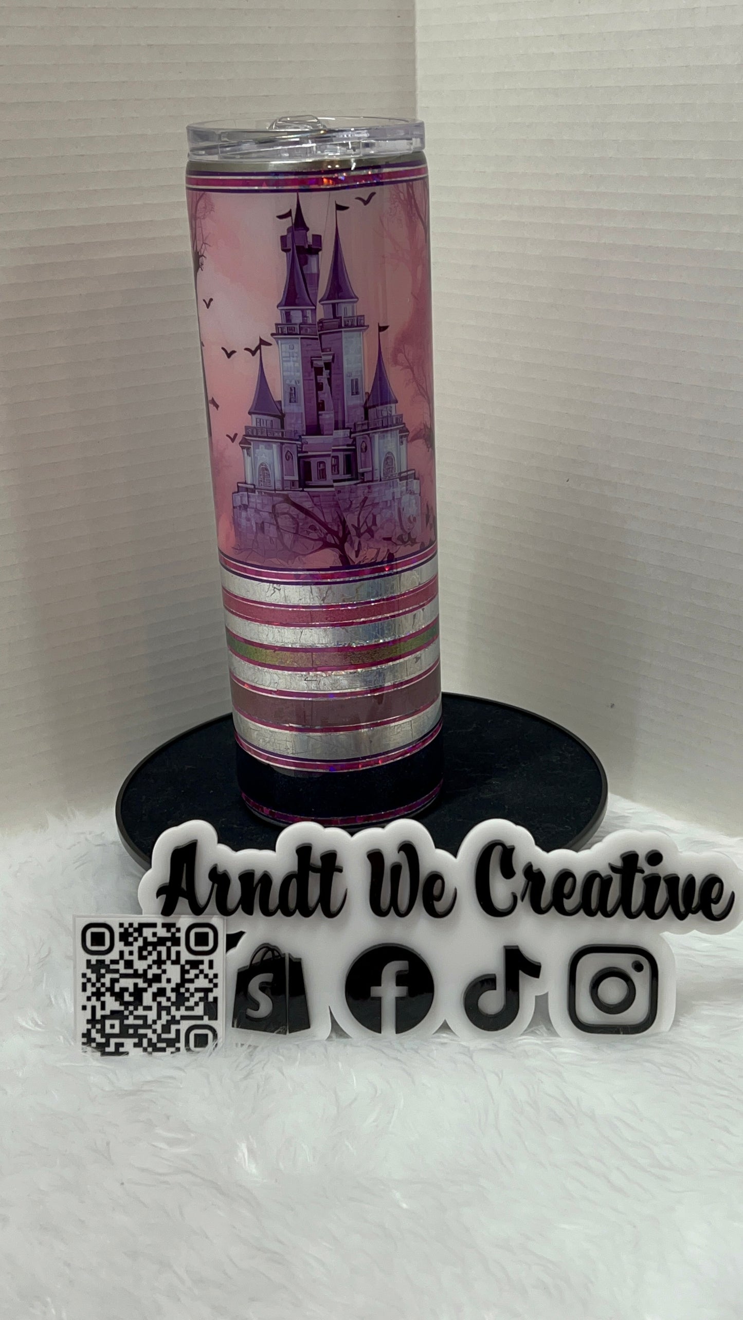 Ready to Ship - 30oz Skinny Tumbler (Pink Halloween)