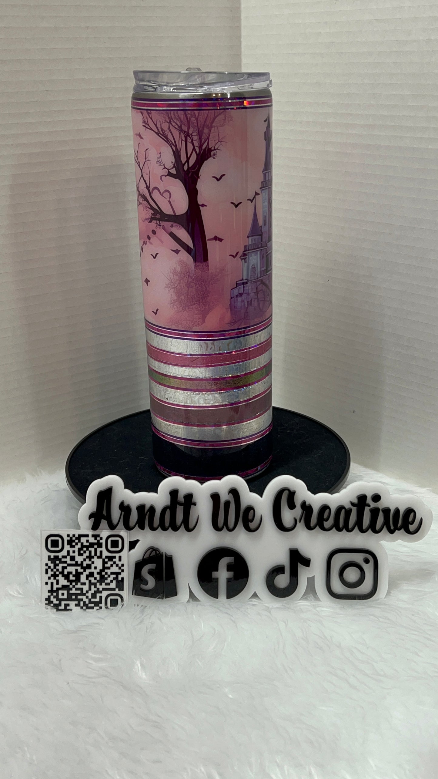 Ready to Ship - 30oz Skinny Tumbler (Pink Halloween)