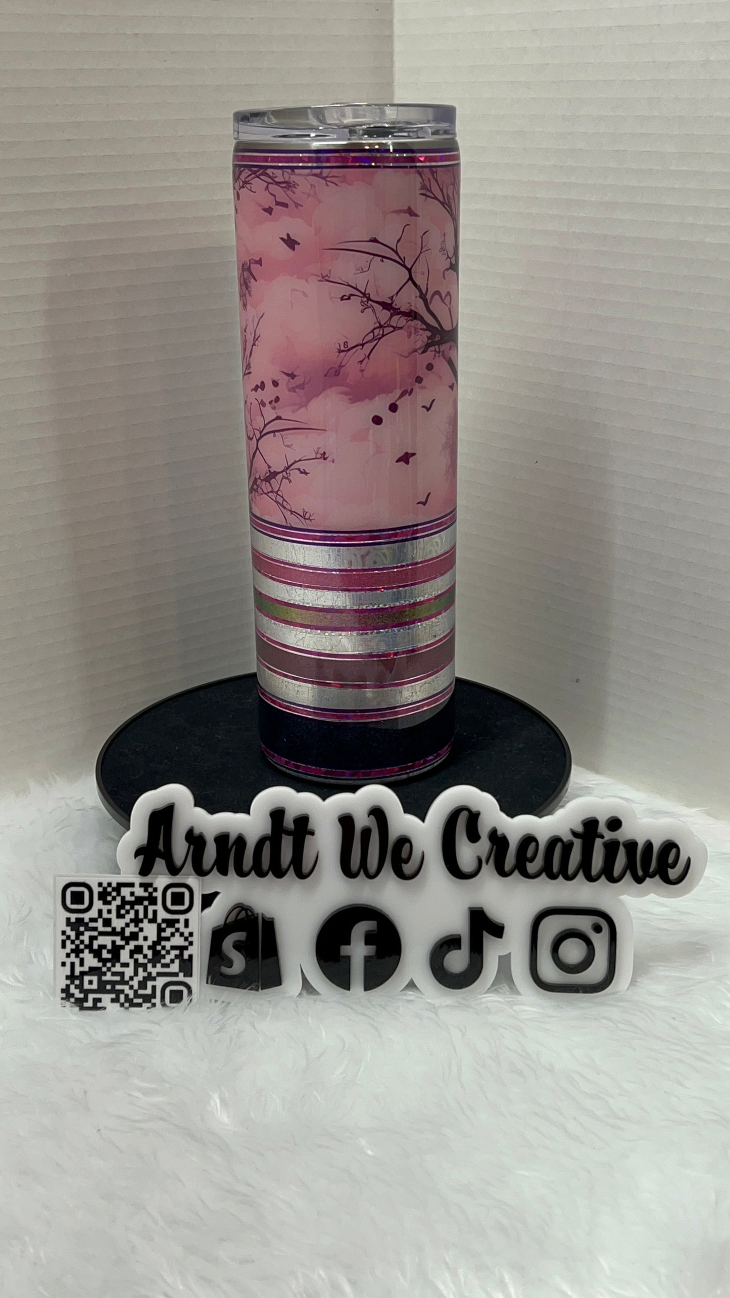 Ready to Ship - 30oz Skinny Tumbler (Pink Halloween)