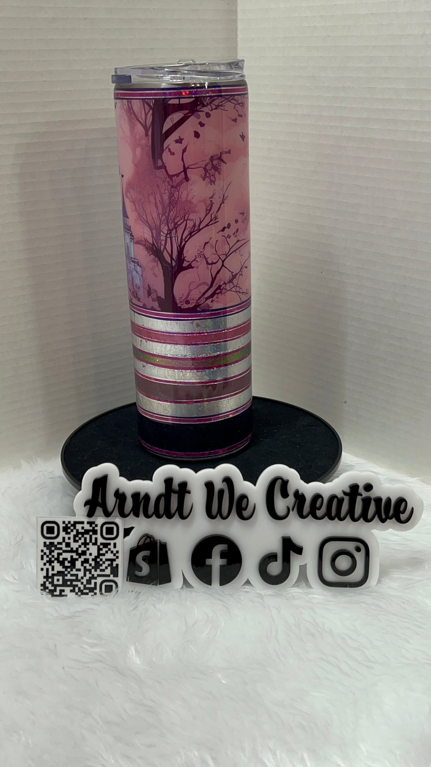 Ready to Ship - 30oz Skinny Tumbler (Pink Halloween)