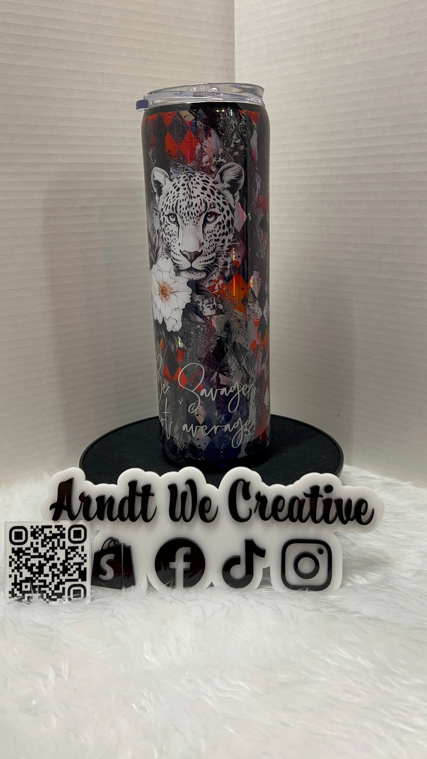 Ready to Ship - 30oz Skinny Tumbler (Stay Savage Not Average Grunge)