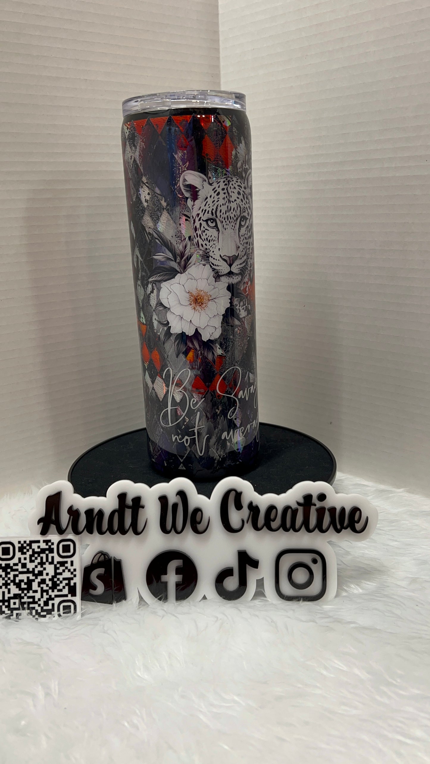 Ready to Ship - 30oz Skinny Tumbler (Stay Savage Not Average Grunge)