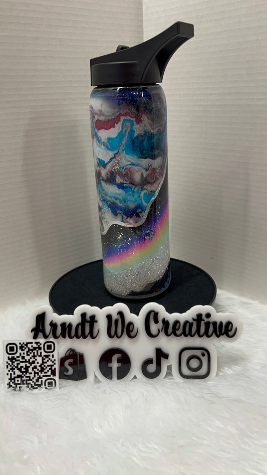 Ready to Ship - 18oz Hydro Tumbler (ink swirl with mixed media)