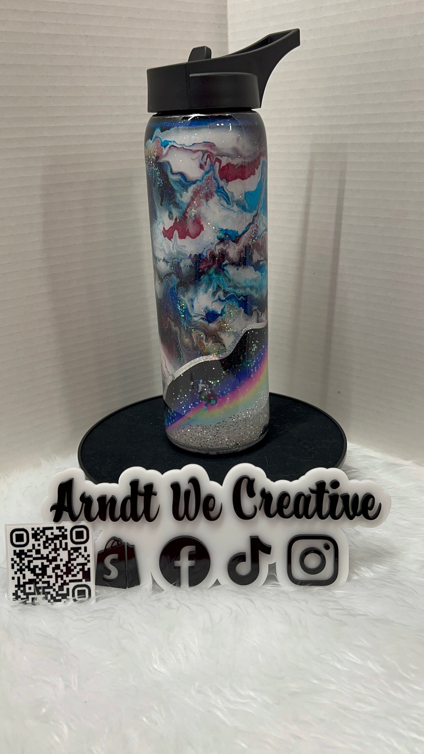 Ready to Ship - 18oz Hydro Tumbler (ink swirl with mixed media)