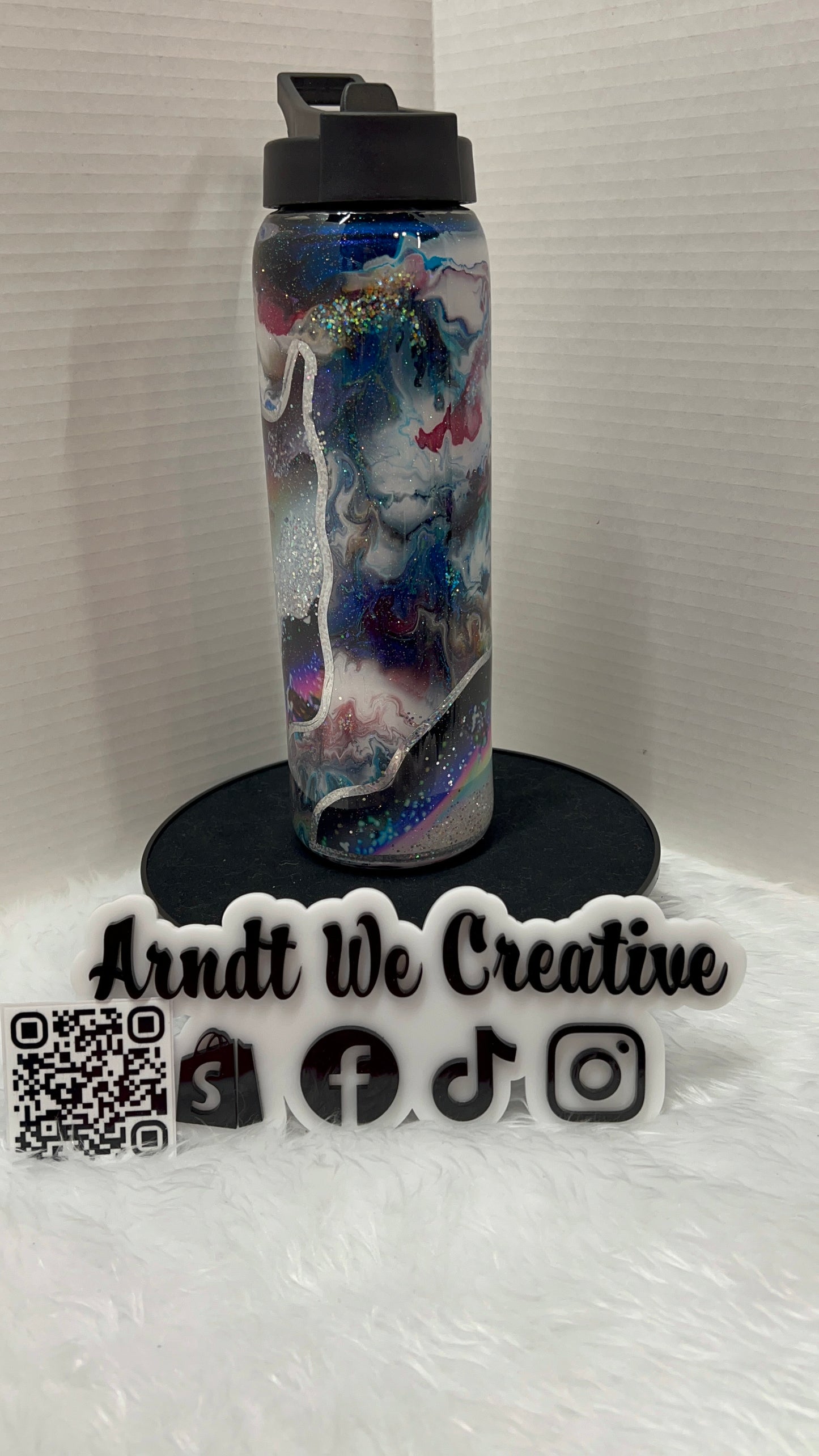 Ready to Ship - 18oz Hydro Tumbler (ink swirl with mixed media)