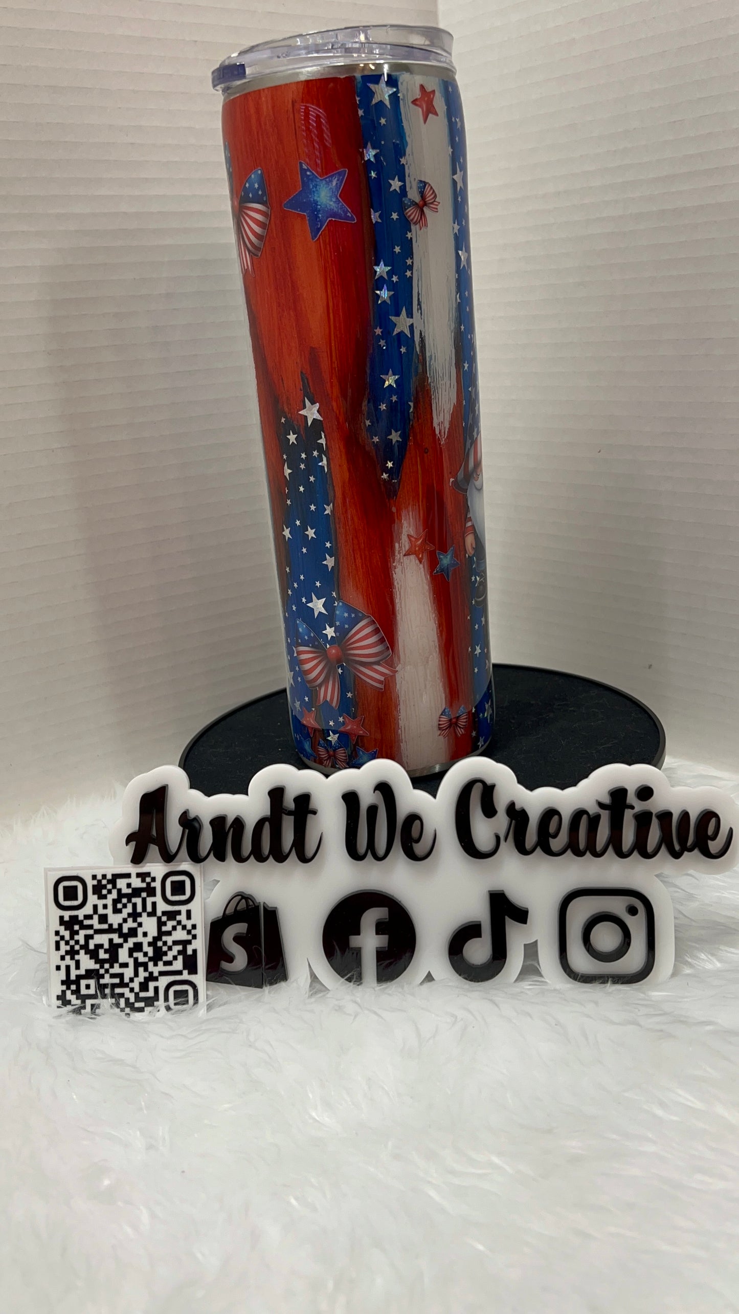 Ready to Ship - 30oz Skinny Tumbler (Woodgrain Patriotic)