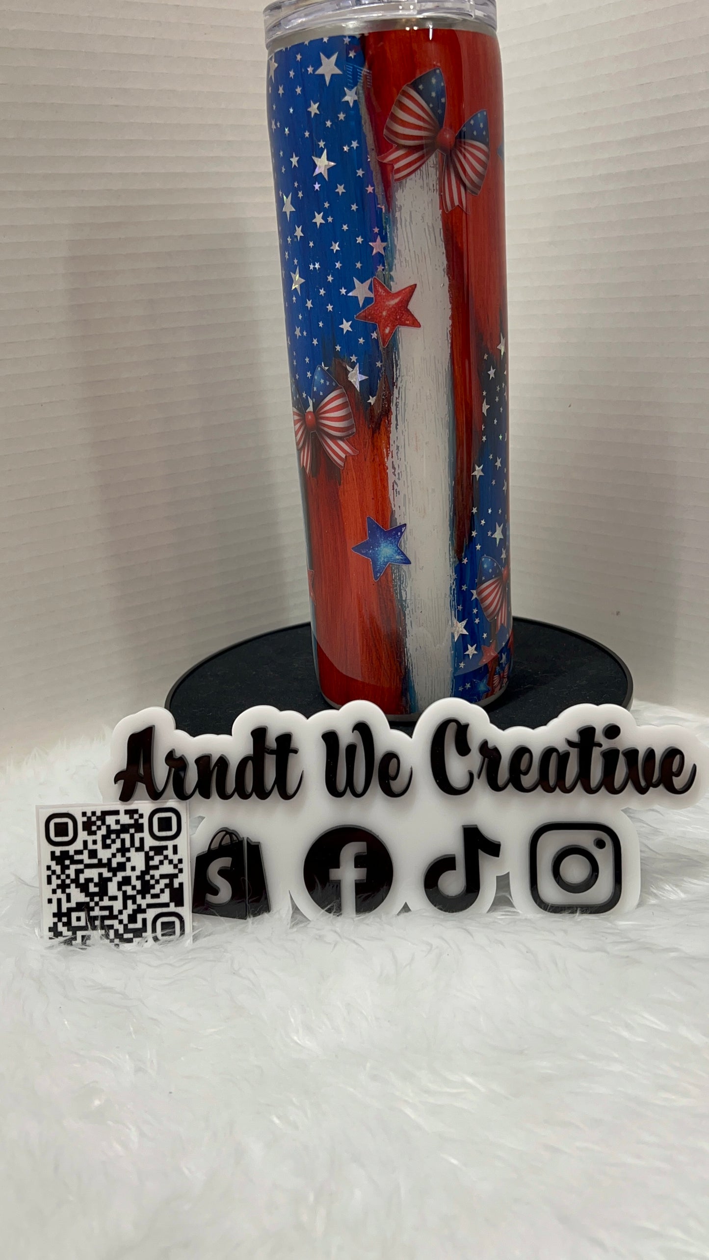 Ready to Ship - 30oz Skinny Tumbler (Woodgrain Patriotic)