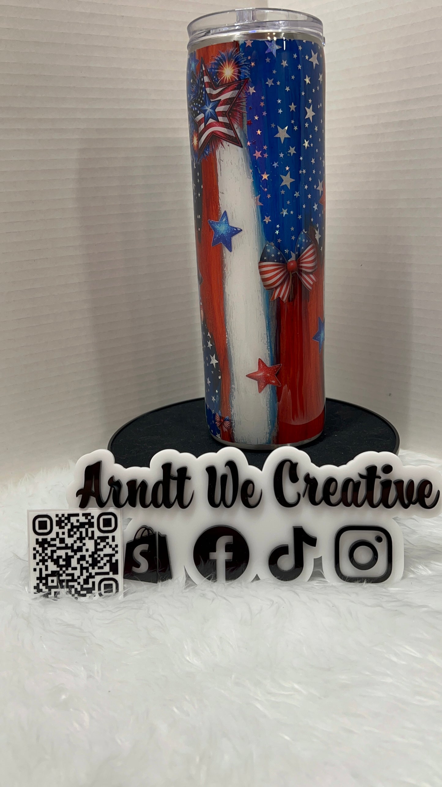 Ready to Ship - 30oz Skinny Tumbler (Woodgrain Patriotic)