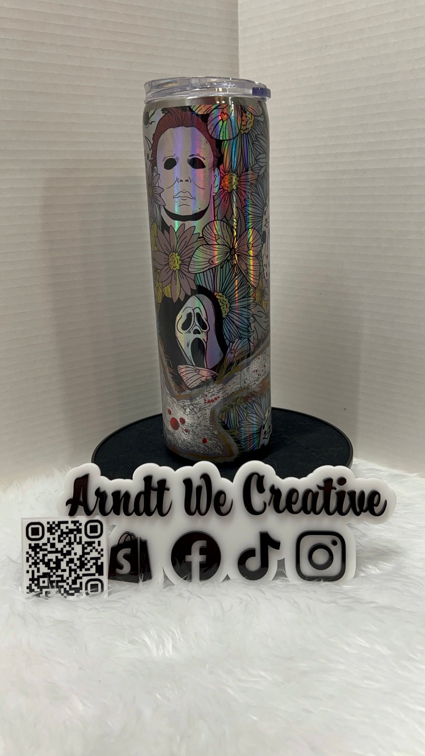 Ready to Ship - 30oz Skinny Tumbler (Halloween holographic)