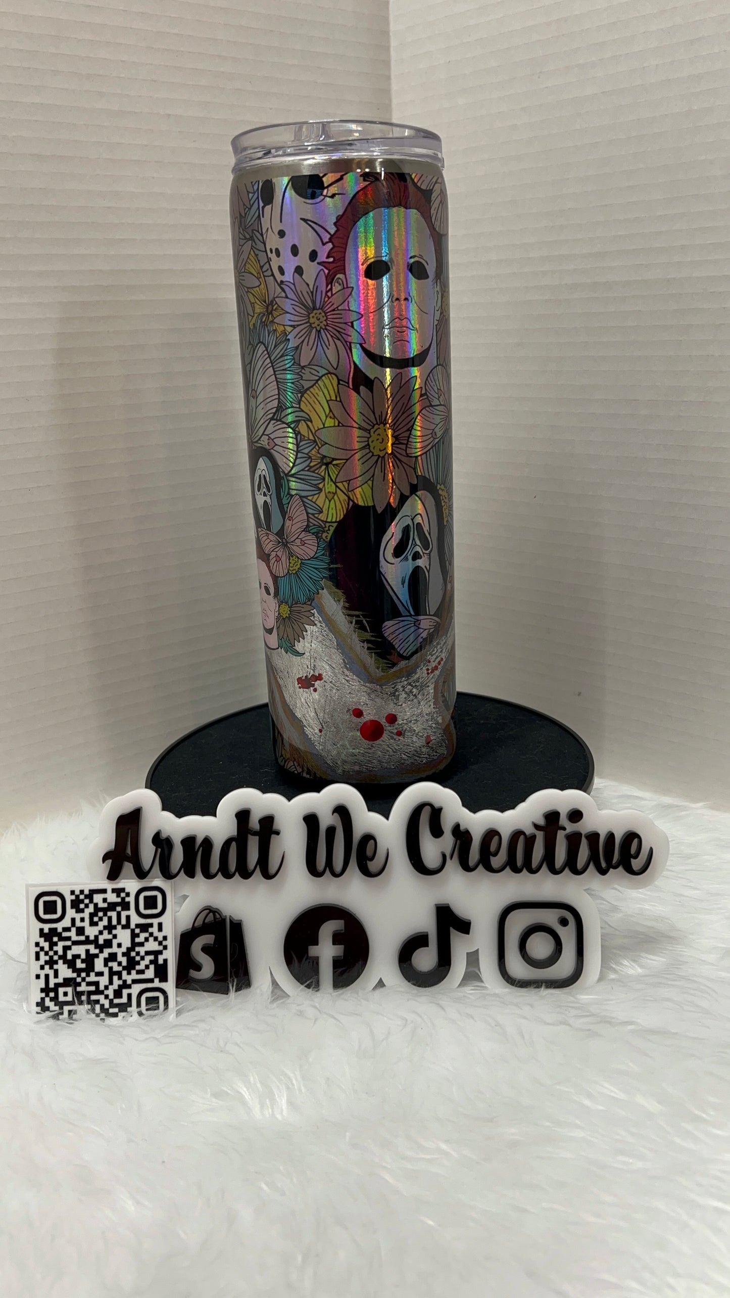 Ready to Ship - 30oz Skinny Tumbler (Halloween holographic)