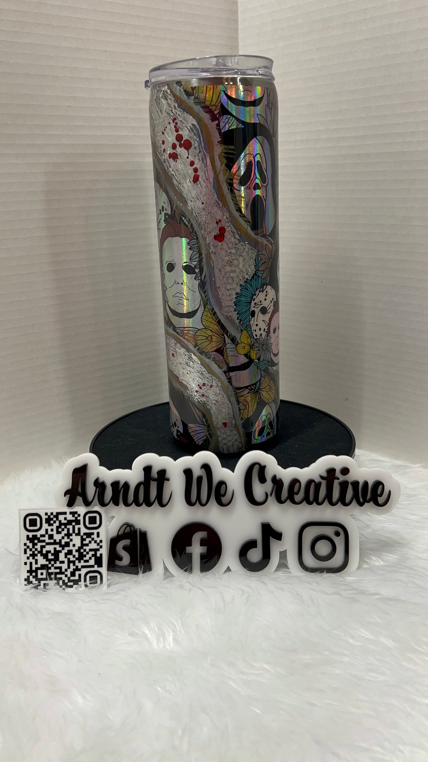 Ready to Ship - 30oz Skinny Tumbler (Halloween holographic)