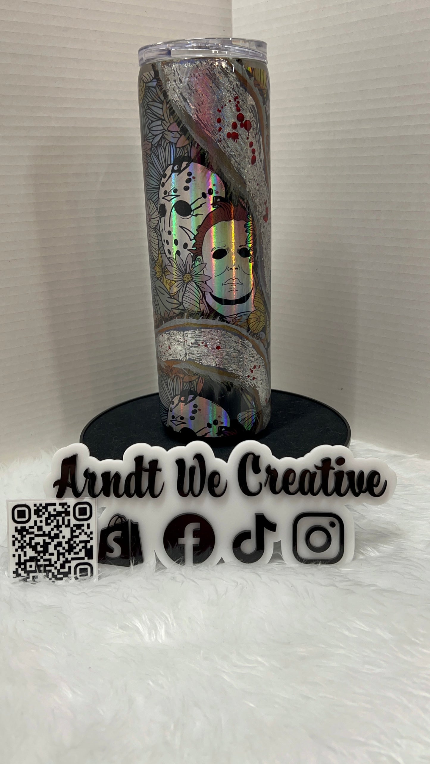 Ready to Ship - 30oz Skinny Tumbler (Halloween holographic)