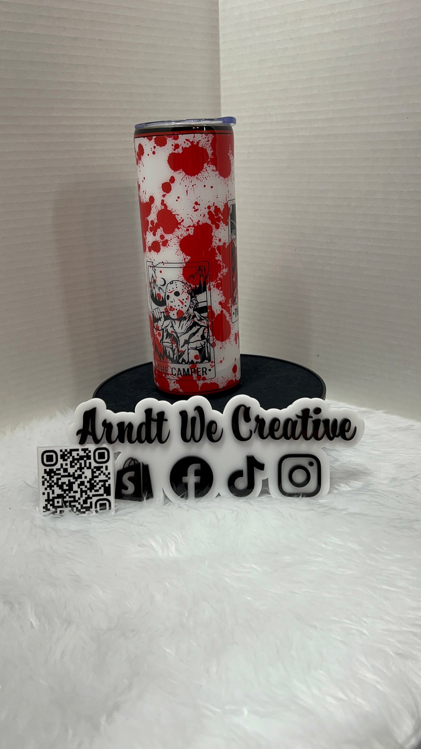 Ready to Ship - 20oz Skinny Tumbler (blood splatter)