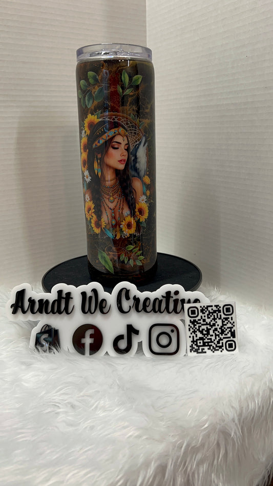 Ready to Ship - 30oz Skinny Tumbler (Indigenous Woman)