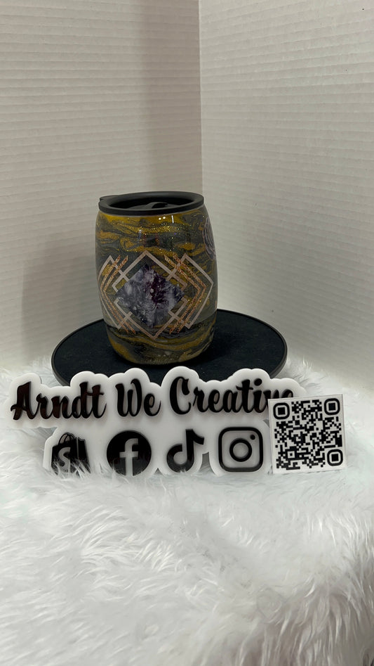 Ready to Ship - 14oz Coffee Mug (Alcohol Ink Gold Goddess)