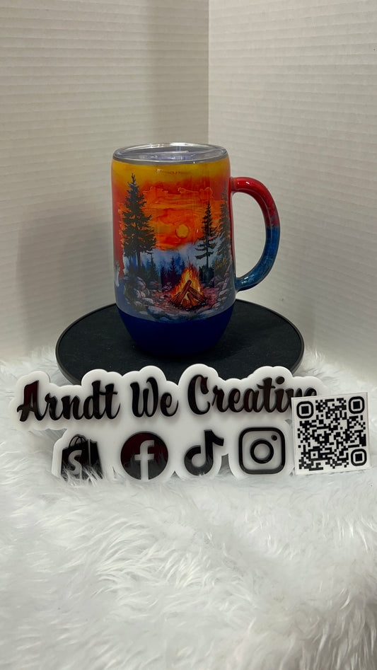 Ready to Ship - 16oz Stemmy (Alcohol Ink Campfire)