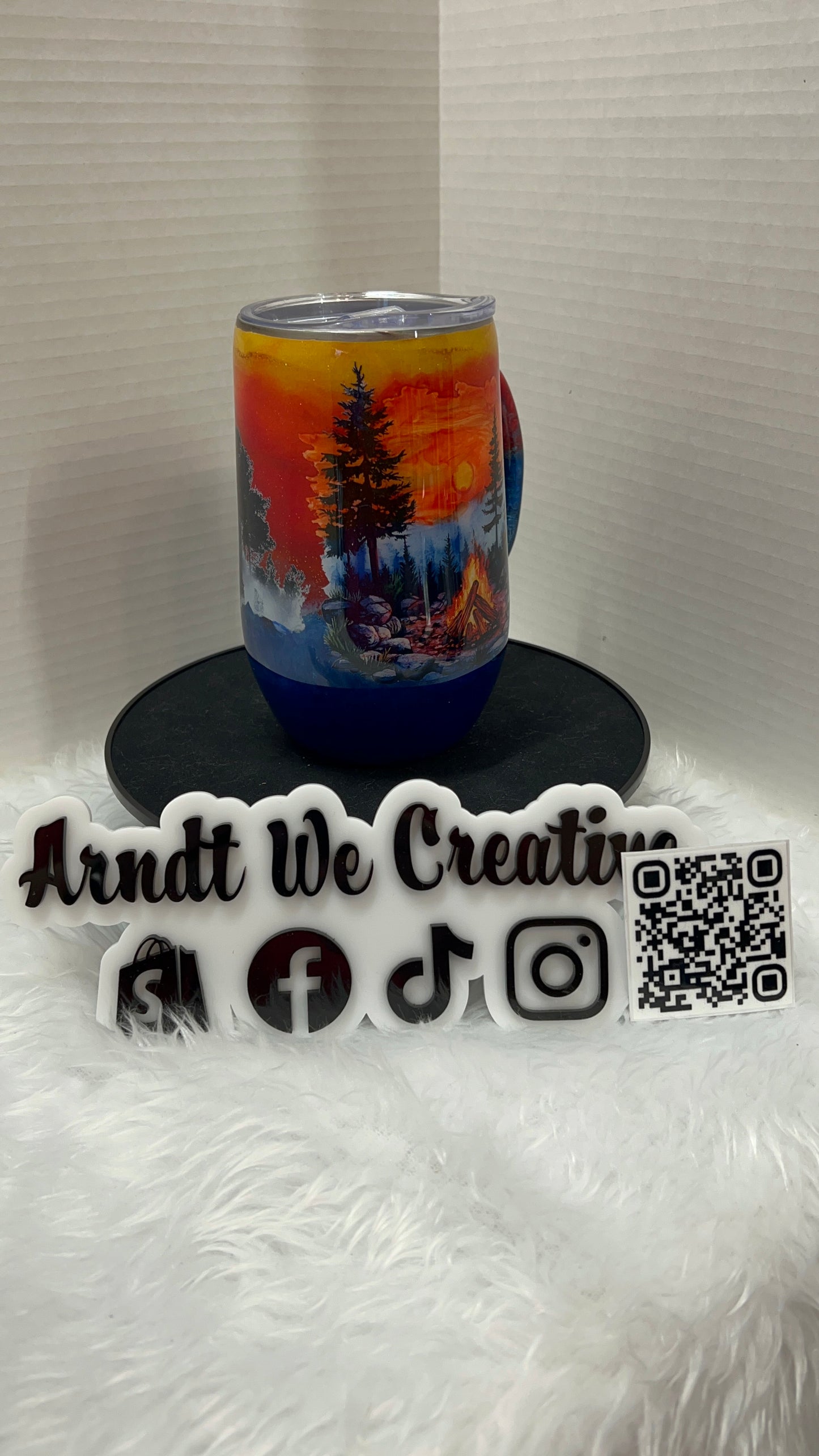 Ready to Ship - 16oz Stemmy (Alcohol Ink Campfire)