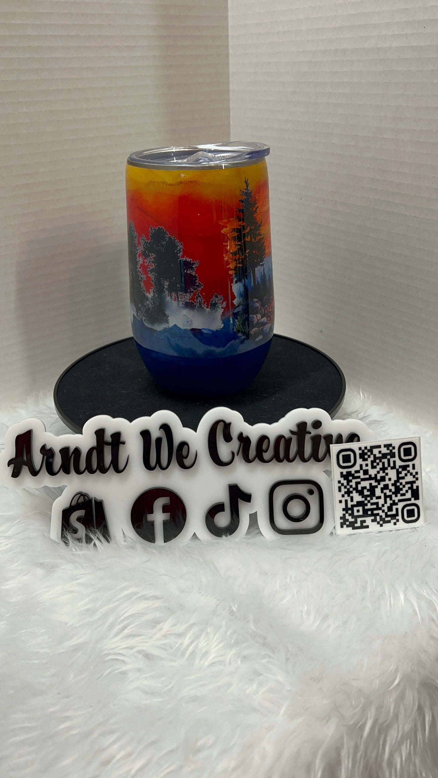 Ready to Ship - 16oz Stemmy (Alcohol Ink Campfire)