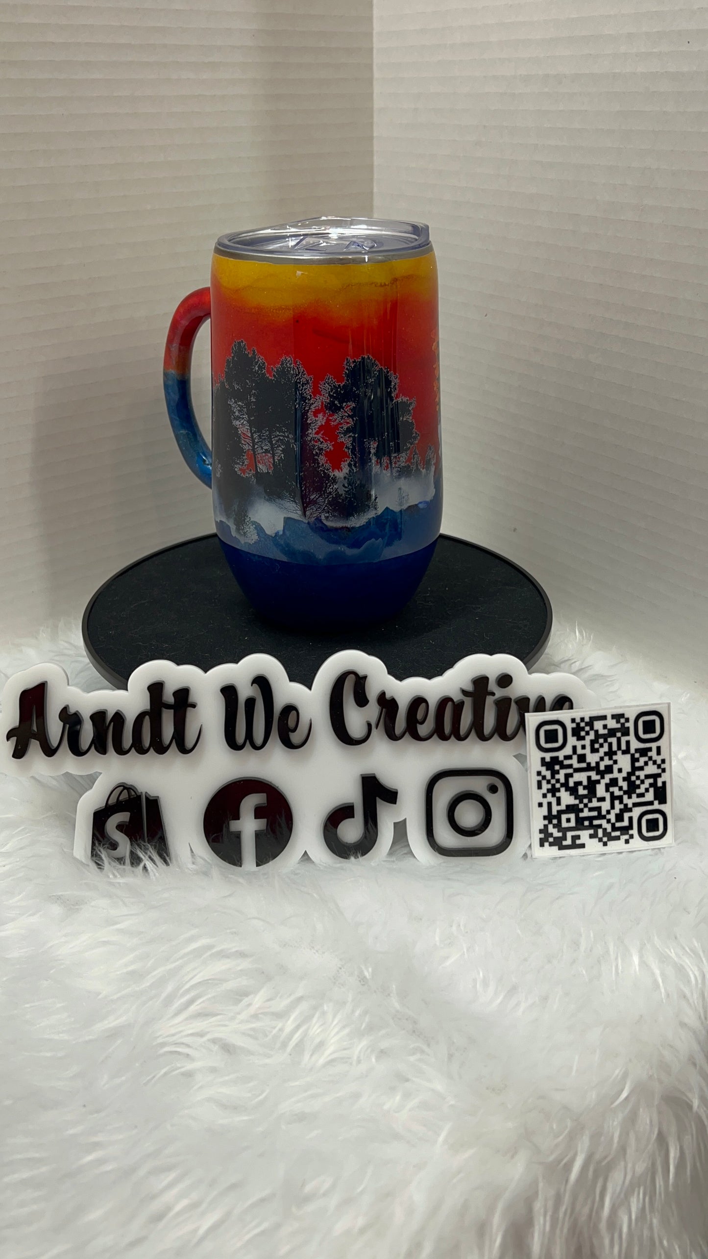 Ready to Ship - 16oz Stemmy (Alcohol Ink Campfire)