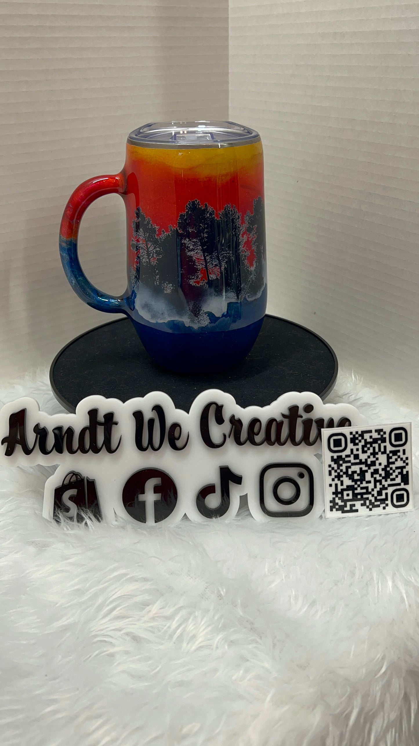 Ready to Ship - 16oz Stemmy (Alcohol Ink Campfire)