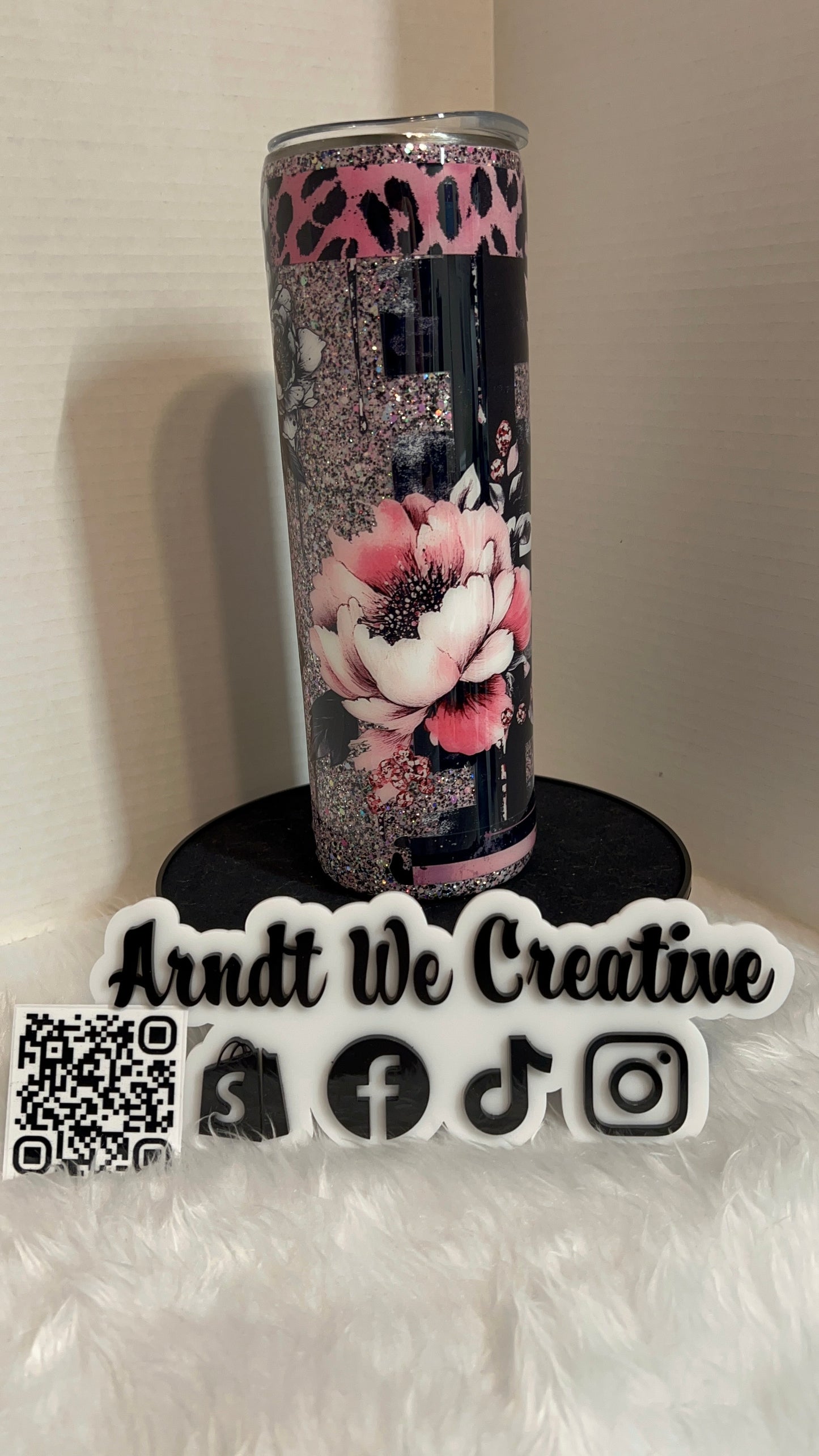 Ready to Ship - 30oz Skinny Tumbler (Multimedia Pink - Bloom with Grace)
