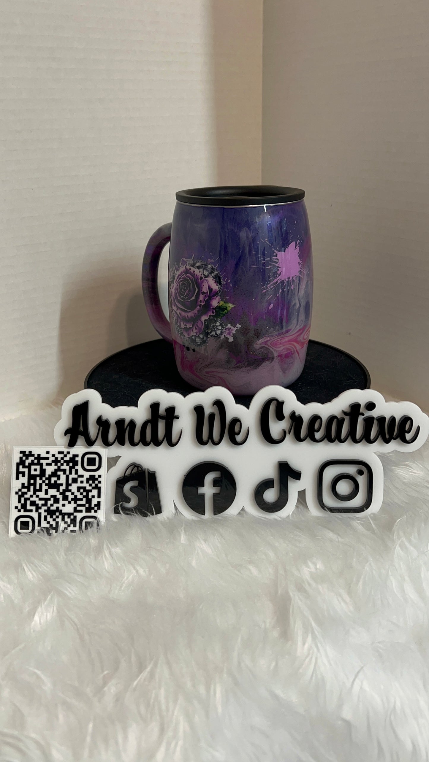 Ready to Ship - 14oz Coffee Mug (Purple Butterfly)