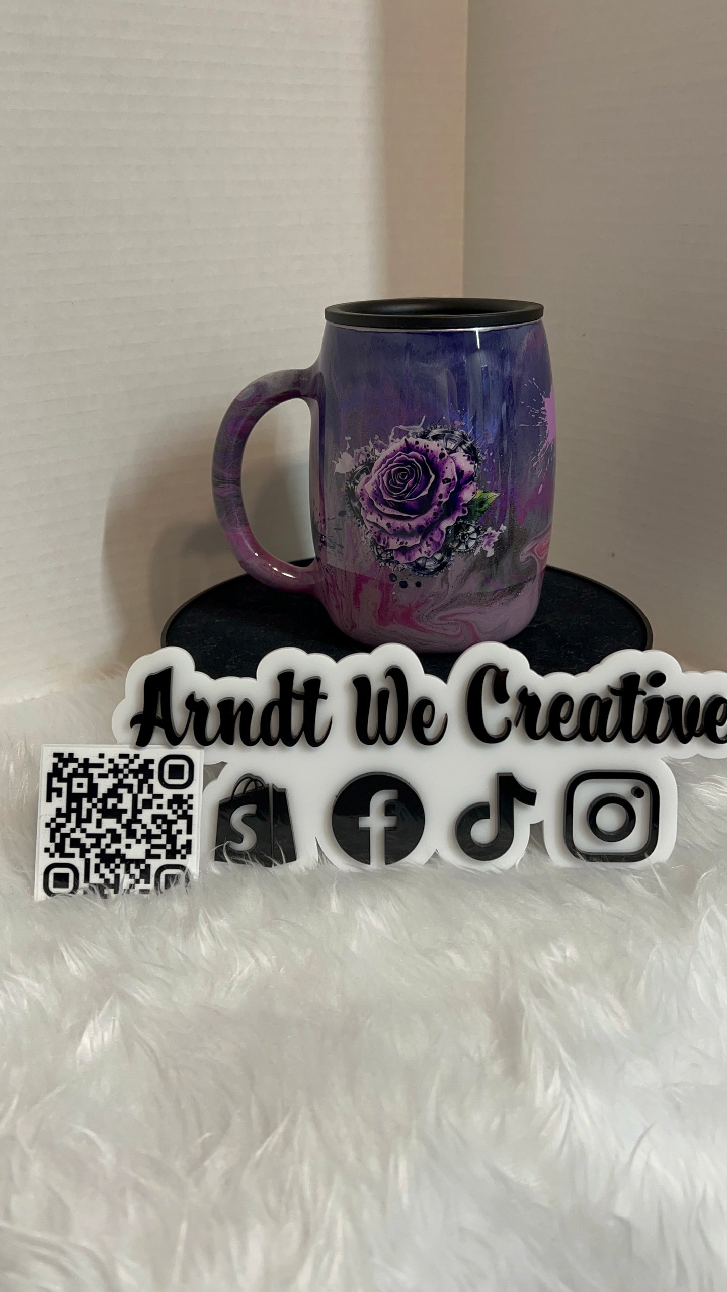 Ready to Ship - 14oz Coffee Mug (Purple Butterfly)