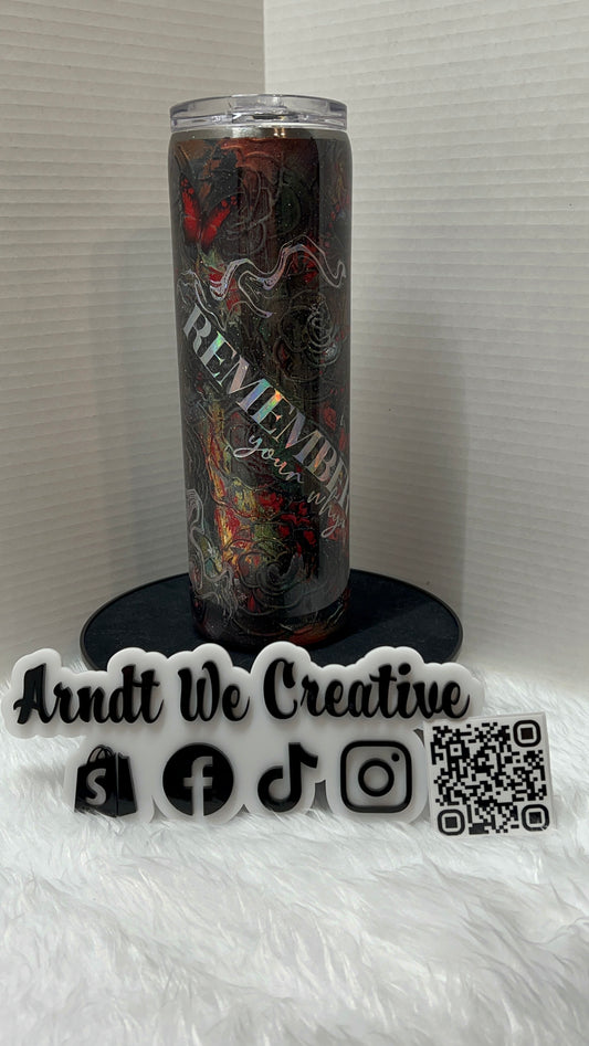 Ready to Ship - 30oz Skinny Tumbler (Remember Your Why grunge)