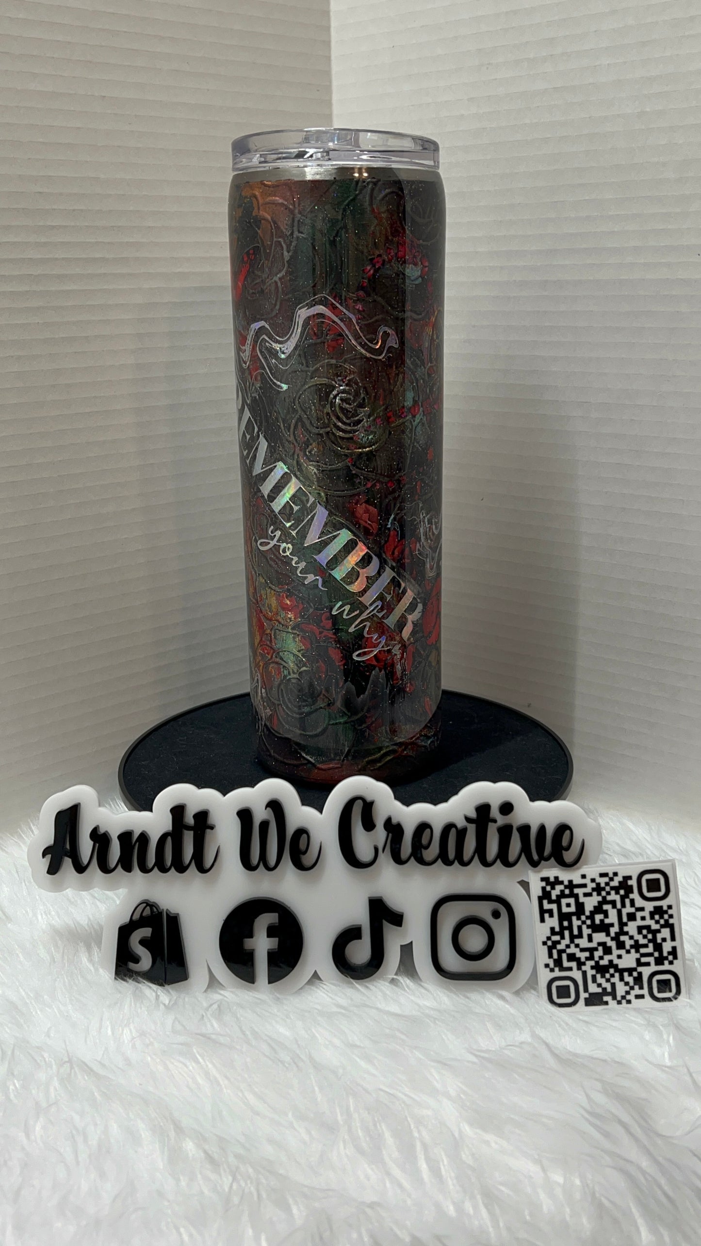 Ready to Ship - 30oz Skinny Tumbler (Remember Your Why grunge)