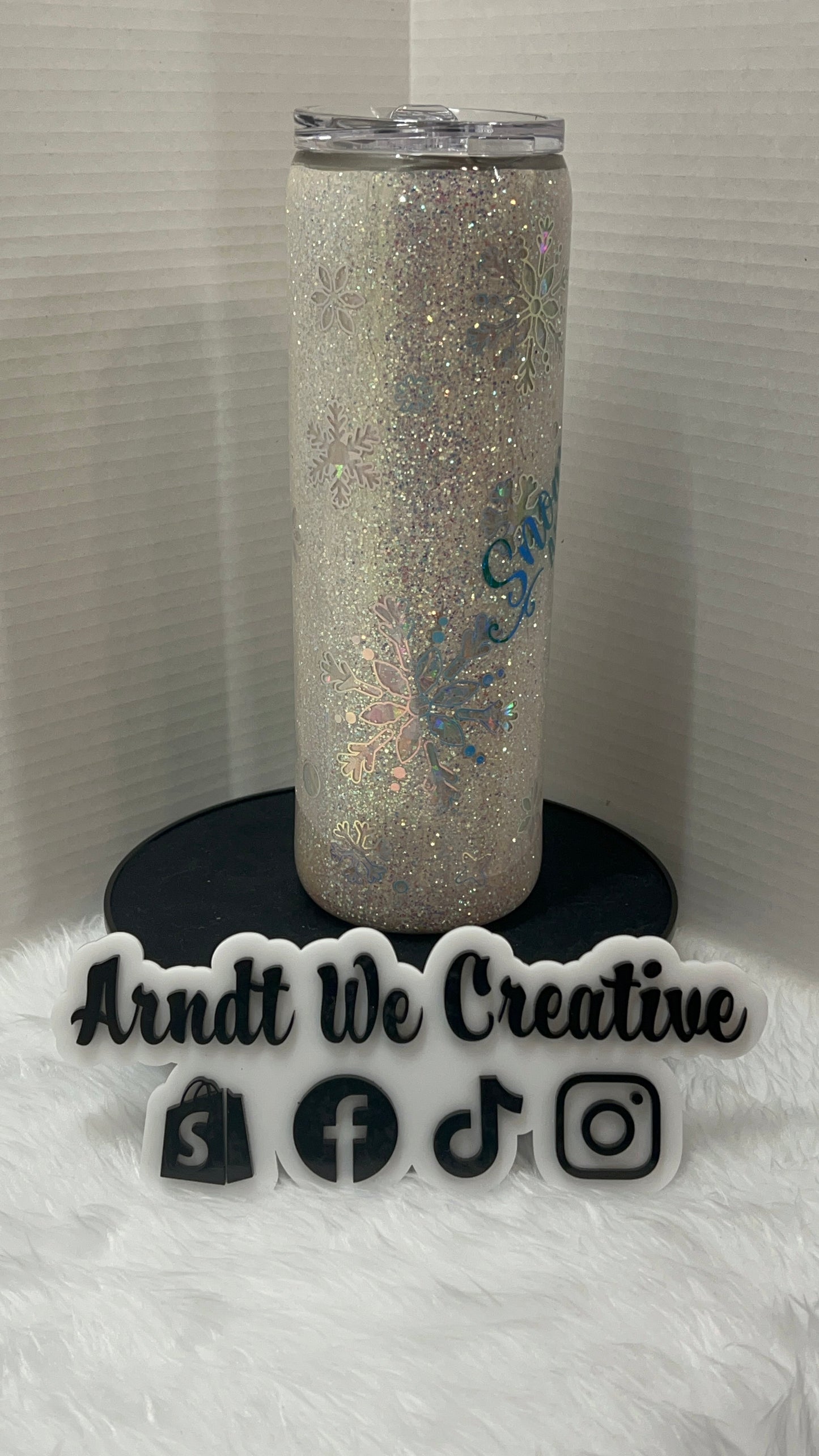 Ready to Ship - 30oz Skinny Tumbler (Snowflakes Are Kisses From Heaven)