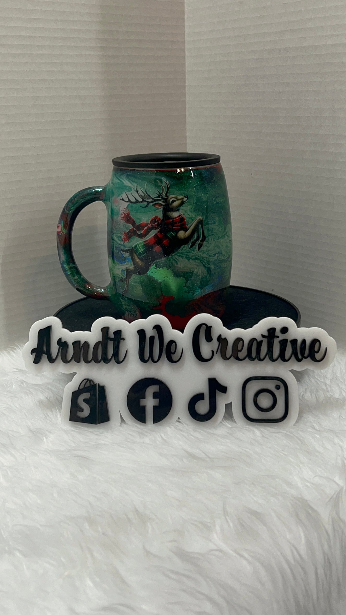 Ready to Ship - 14oz Coffee Mug (Red & Green Ink - Love Christmas)