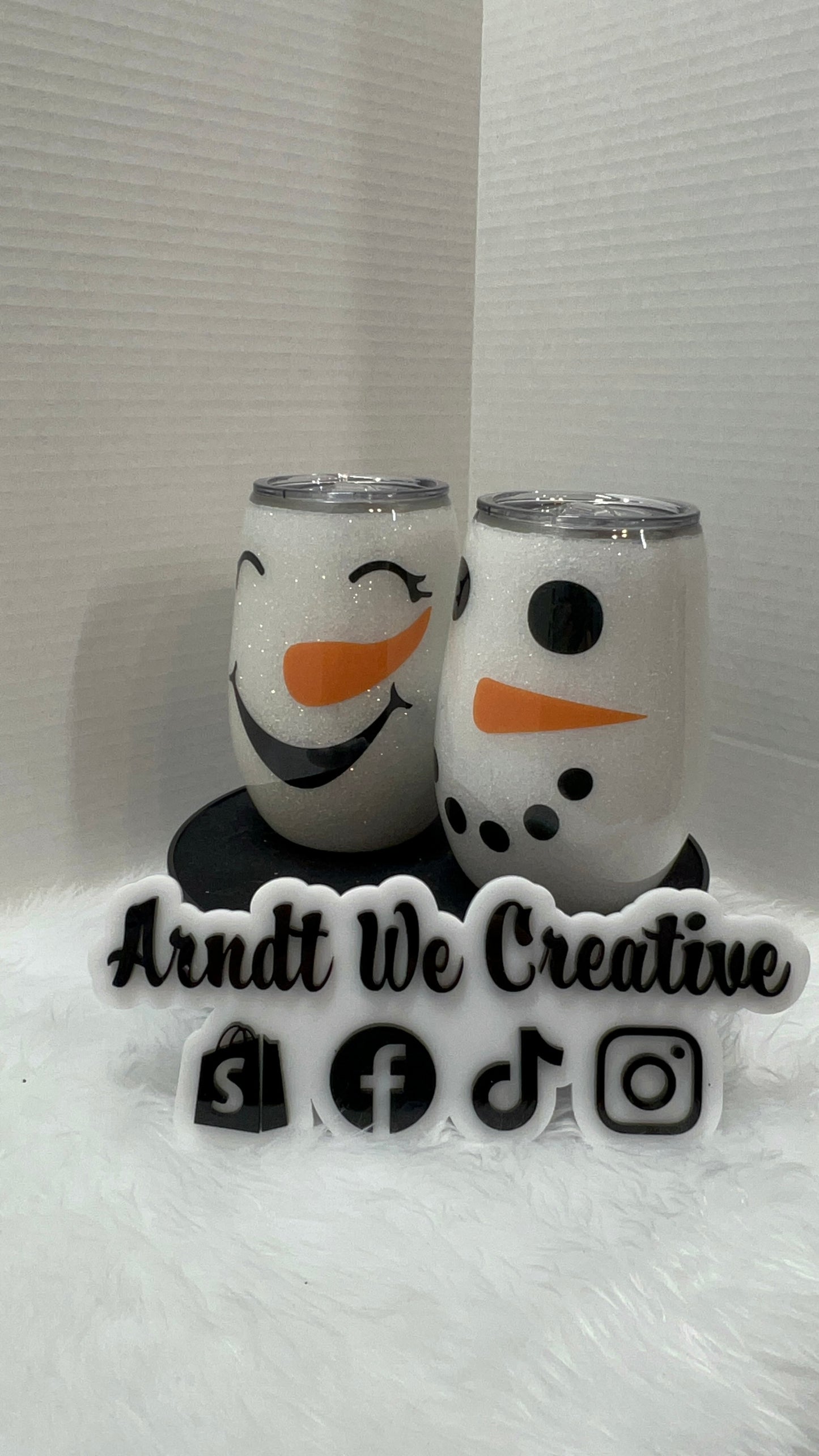 Ready to Ship - 14oz Stemless Wine Tumbler (Mr. & Mrs. Snowman)