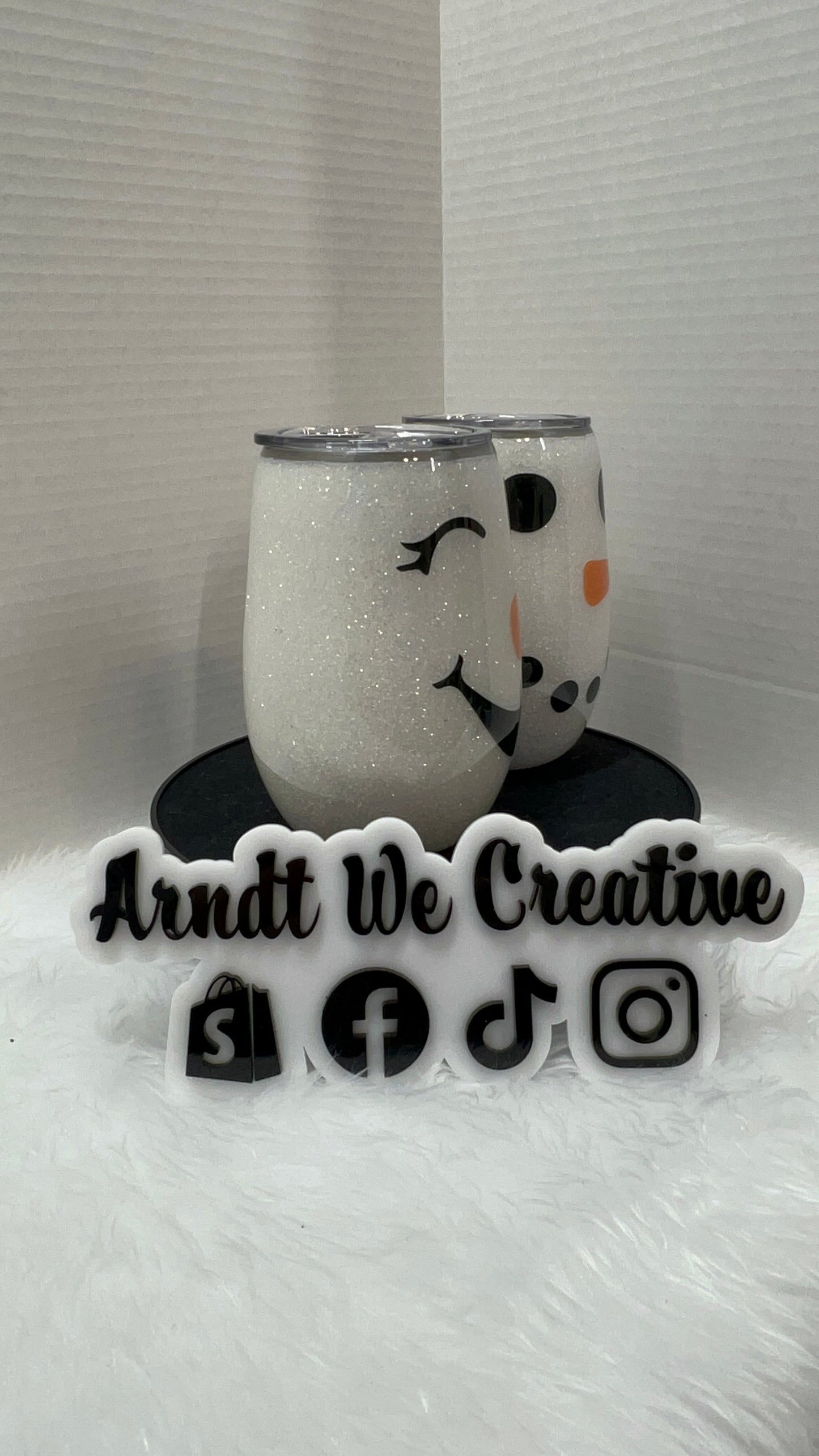 Ready to Ship - 14oz Stemless Wine Tumbler (Mr. & Mrs. Snowman)