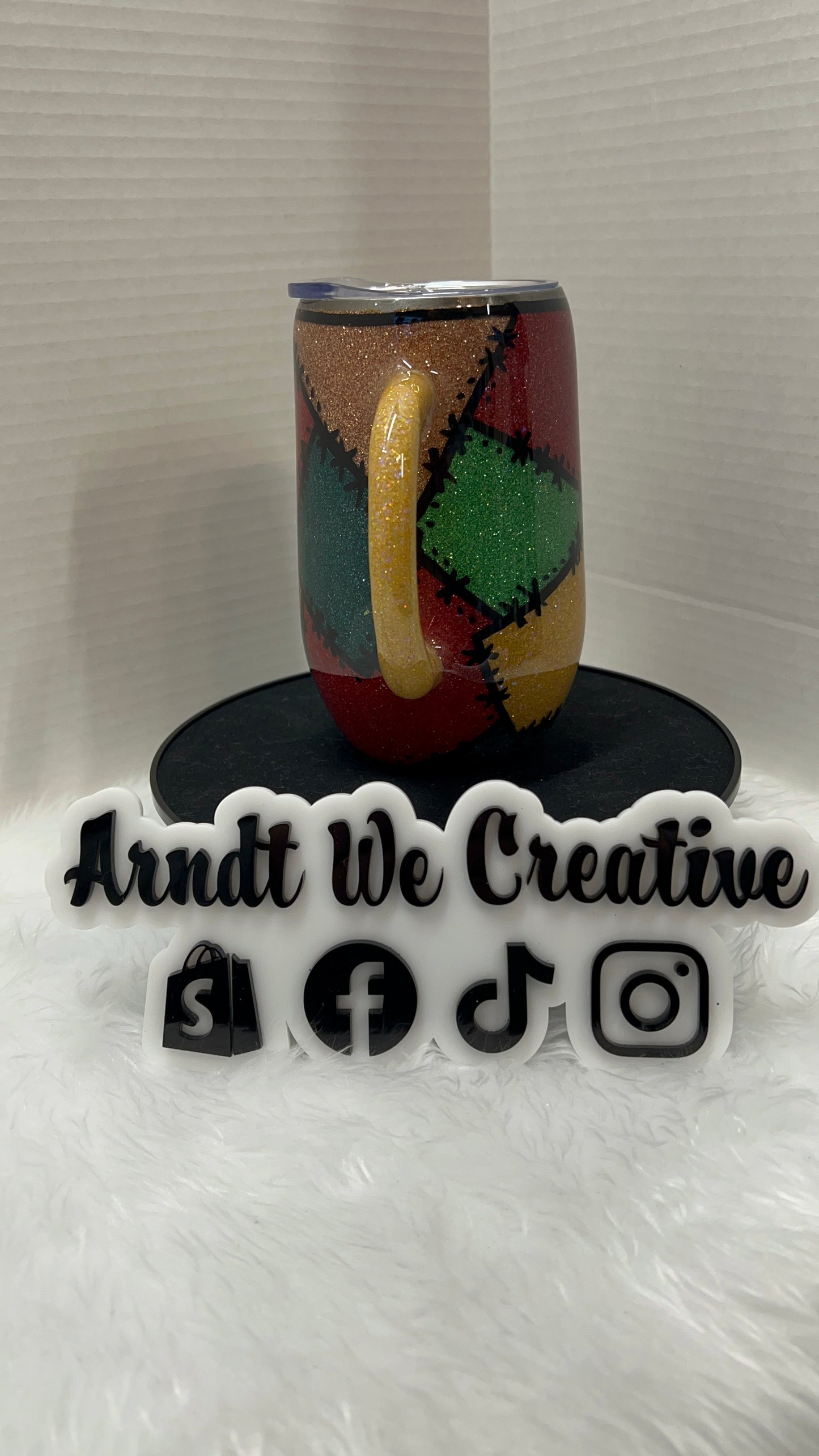 Ready to Ship - 16oz Stemmy (Green Guy Patchwork)