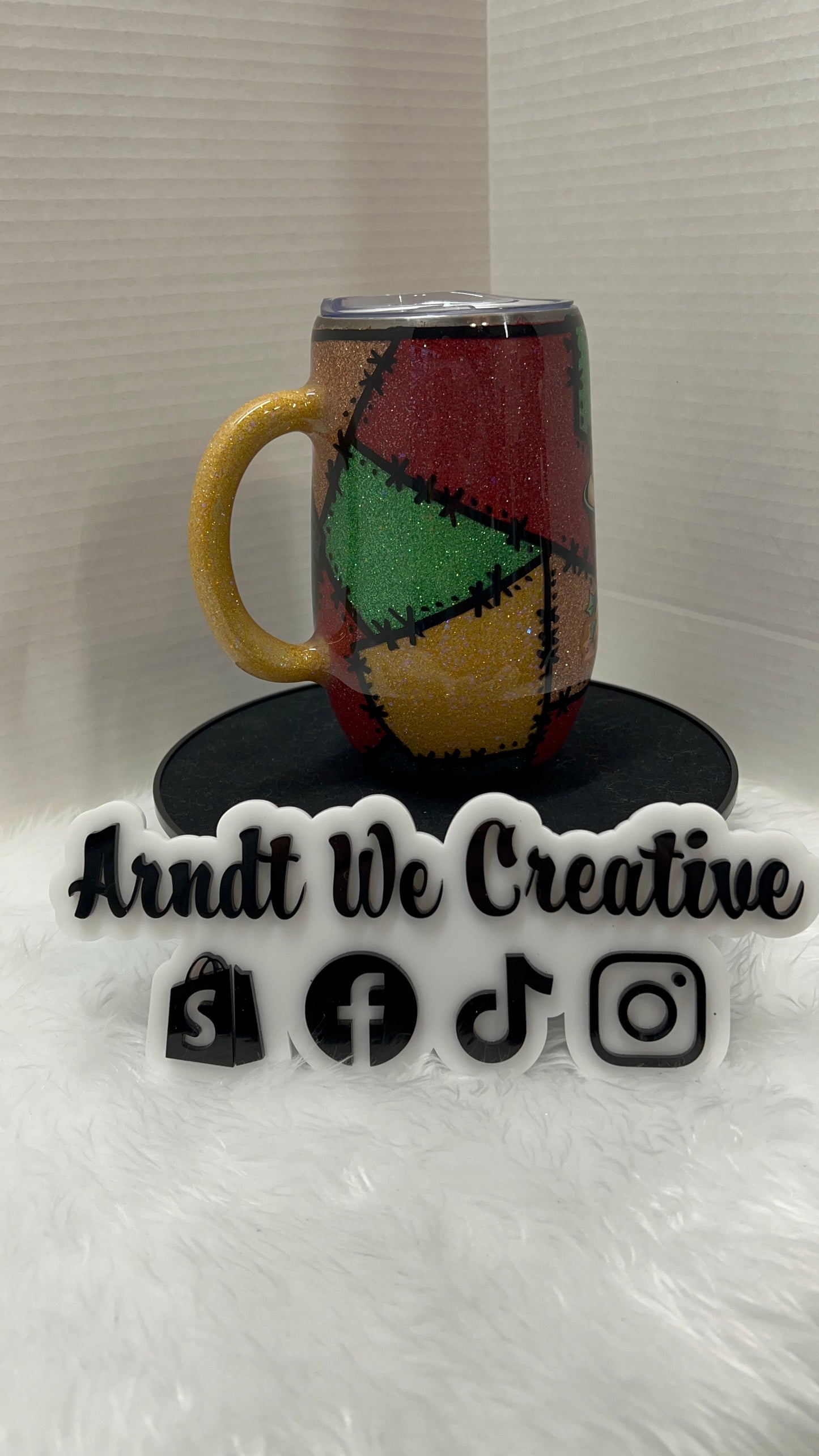 Ready to Ship - 16oz Stemmy (Green Guy Patchwork)