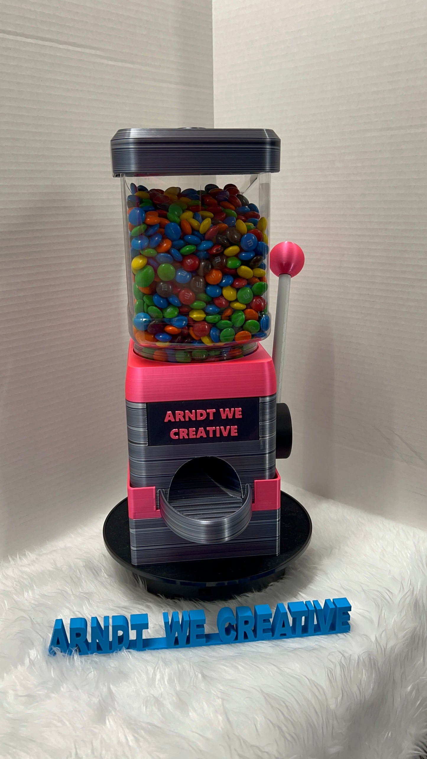 3D Printed Candy Machine (Full Set: riser, lid, plastic jar)