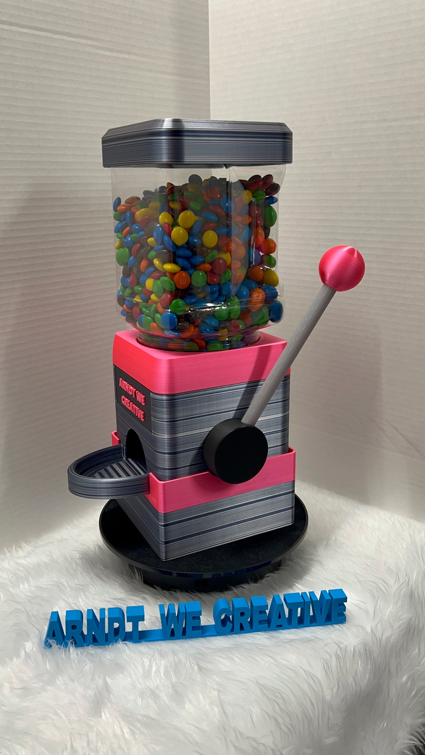 3D Printed Candy Machine (Full Set: riser, lid, plastic jar)