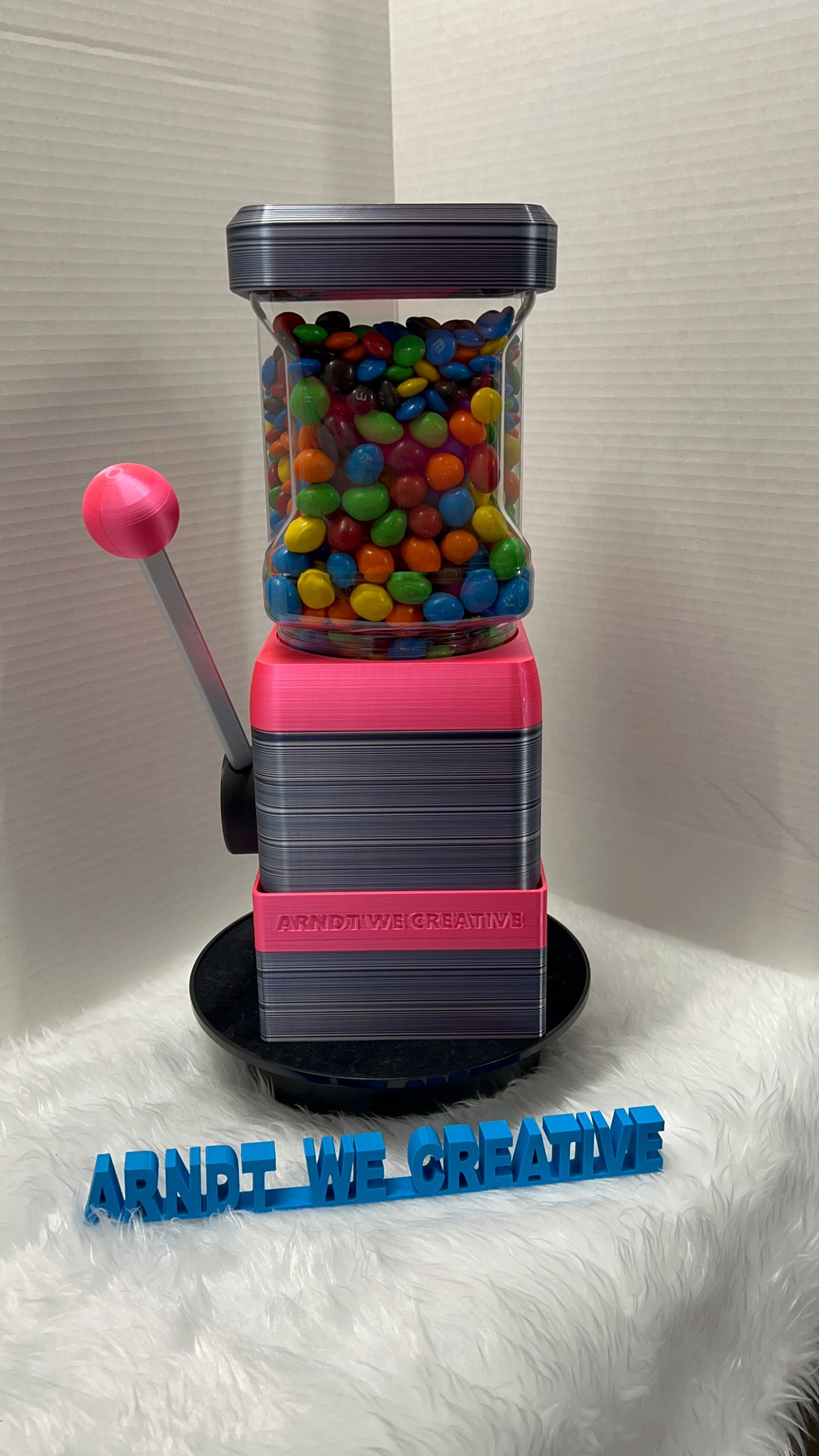 3D Printed Candy Machine (Full Set: riser, lid, plastic jar)