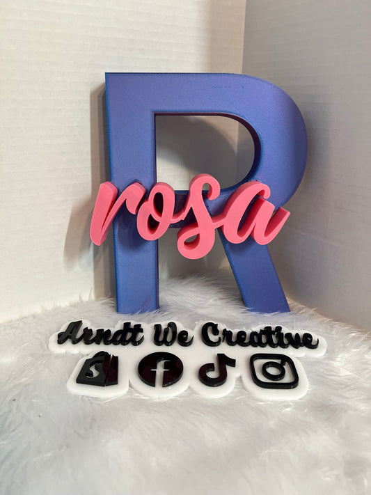 3D Customized Initial with embedded name