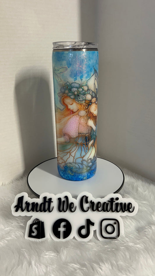 Ready to Ship - 30oz Skinny Tumbler (Fairy with Dragonfly)