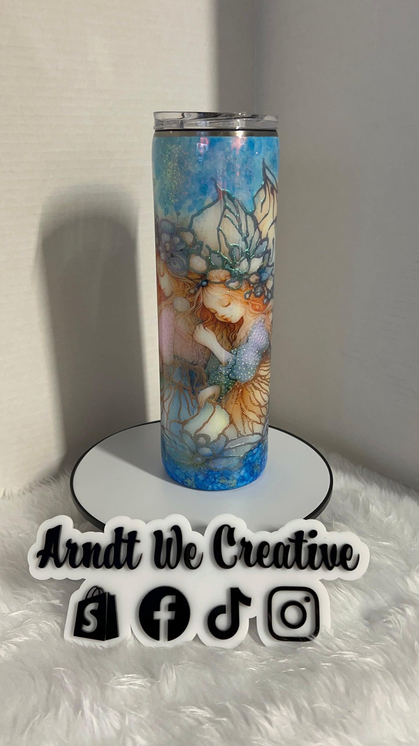 Ready to Ship - 30oz Skinny Tumbler (Fairy with Dragonfly)